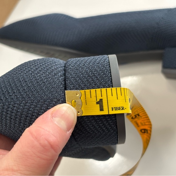 Rothy's The High Point Block Heel Women's 11.5 Navy Herringbone Knit Shoes NEW - Picture 12 of 16